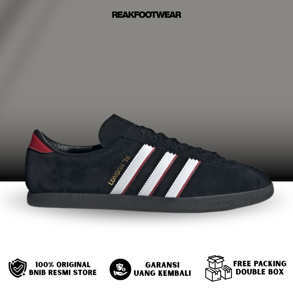 Adidas London 96 Core Black Better Scarlet 100% Authentic [IH4773]