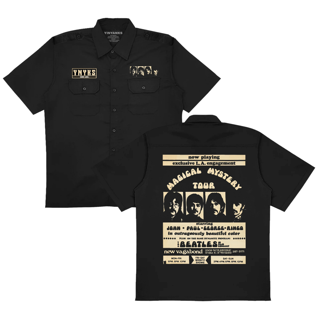 The Olympuz - Workshirt The Beatles Magical kemeja kerja pdh warna hitam pdl kemeja pria wanita