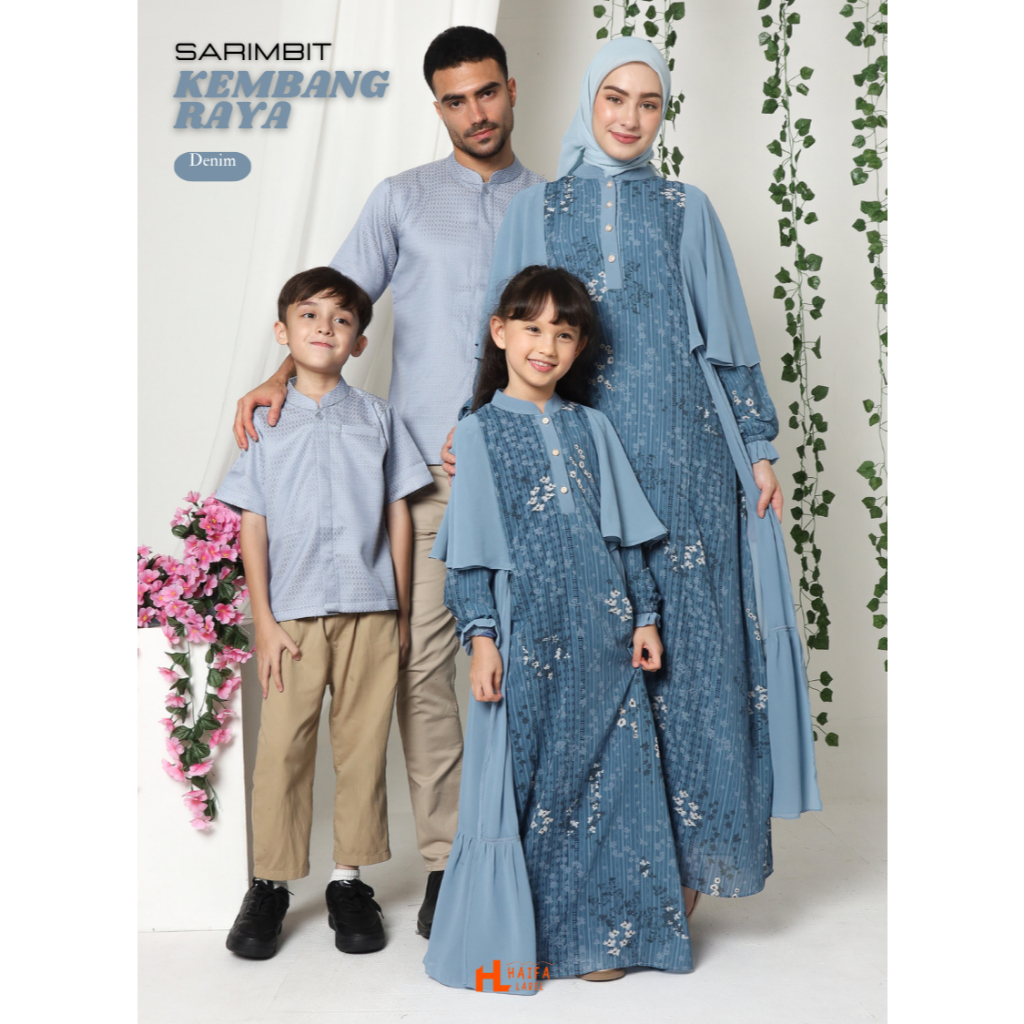 [Readystok] HAIFA LABEL - Sarimbit Lebaran Kembang Raya Baju Couple Keluarga Premium (Free Kalung Hi