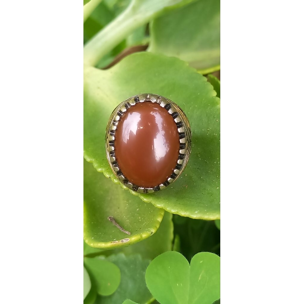 Cincin natural batu merah garut