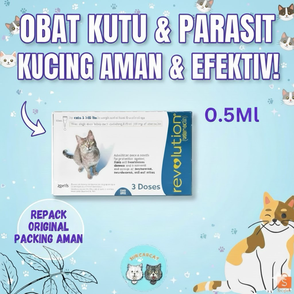 OBAT KUTU KUCING REVOLUTION|REVOLUTION CAT REPACK|OBAT TETES KUTU KUCING