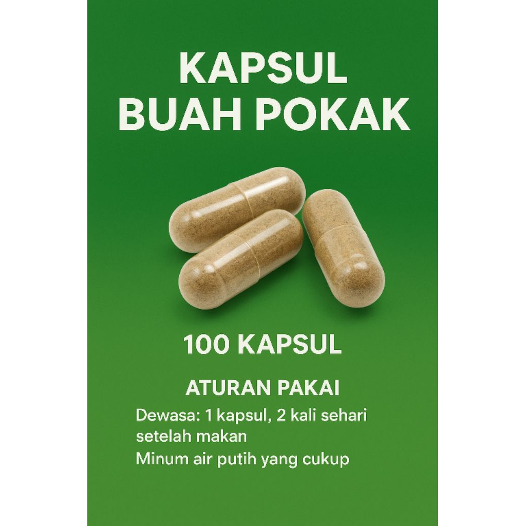 Kapsul buah pokak/takokak/terong pipit 100 kapsul