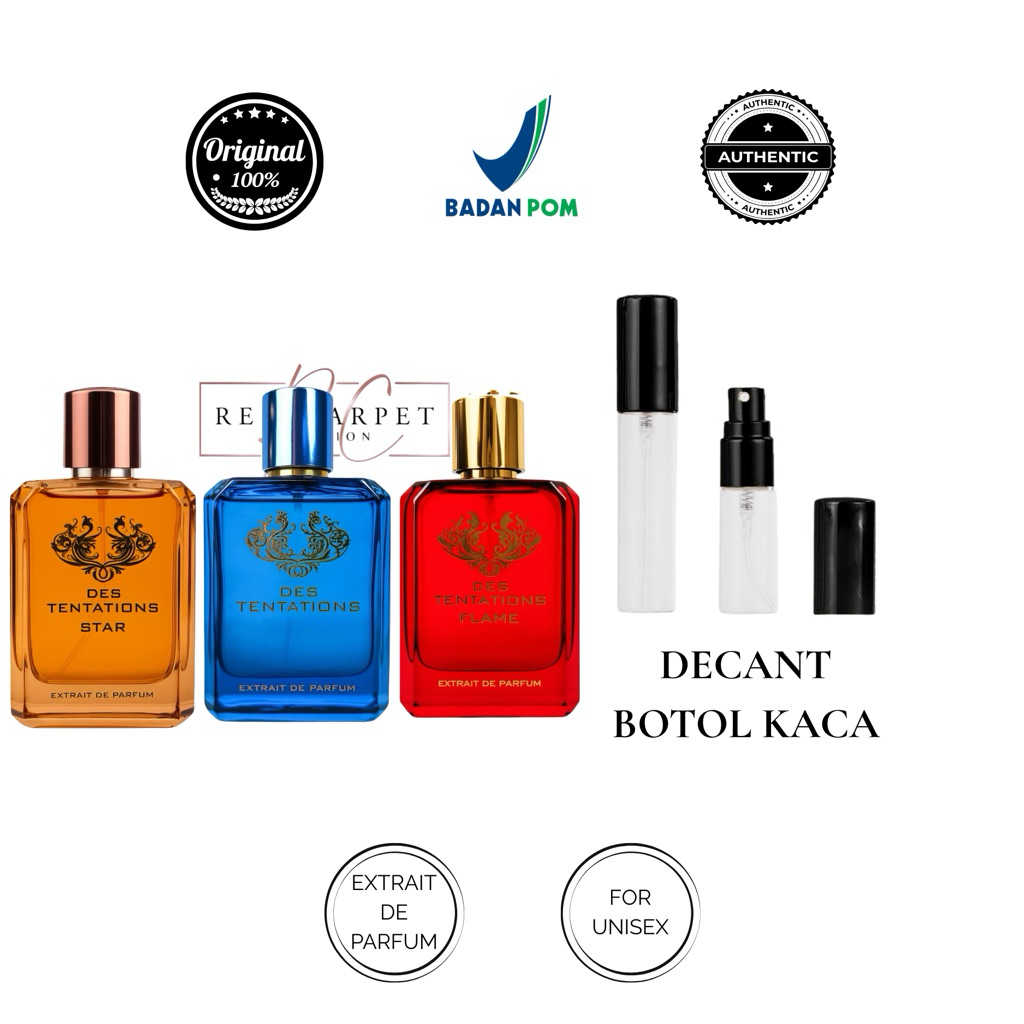 DECANT / SHARE / TESTER FRAGRANCE WORLD DES TENTATIONS / DES TENTATIONS FLAME / DES TENTATIONS STAR 