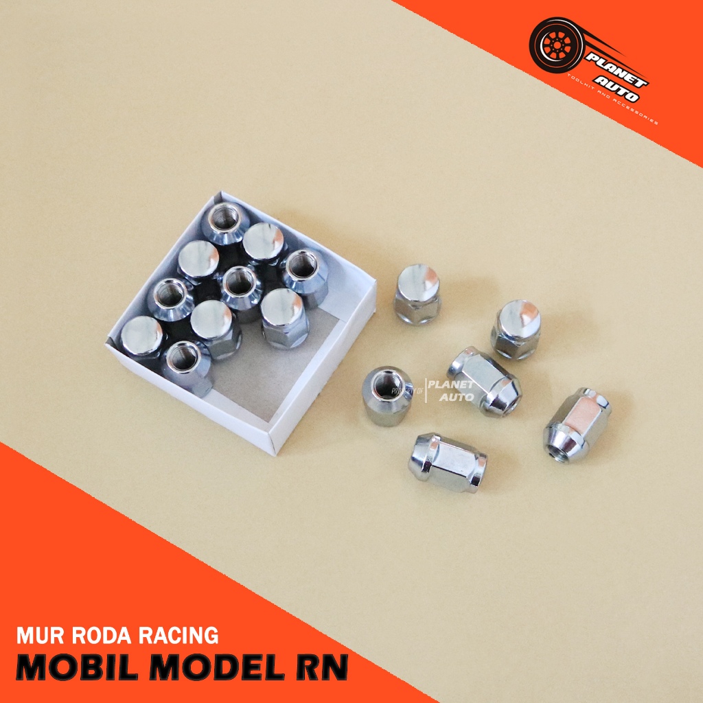 Mur Roda Racing Variasi Mobil Fujita Model RN Warna Chrome