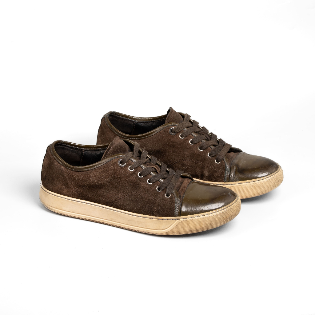 [preloved] Lanvin Suede Cap Toe Sneakers Brown – Sepatu Pria Original Size 43 - insole 27cm