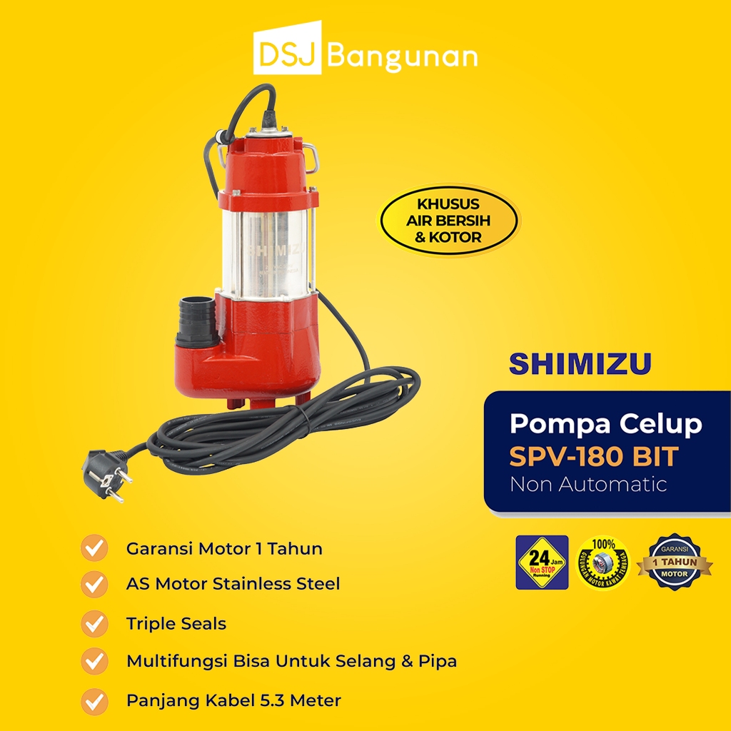 Shimizu SPV-180 BIT Pompa Celup Shimizu / Non Otomatis / SPV180BIT / 180