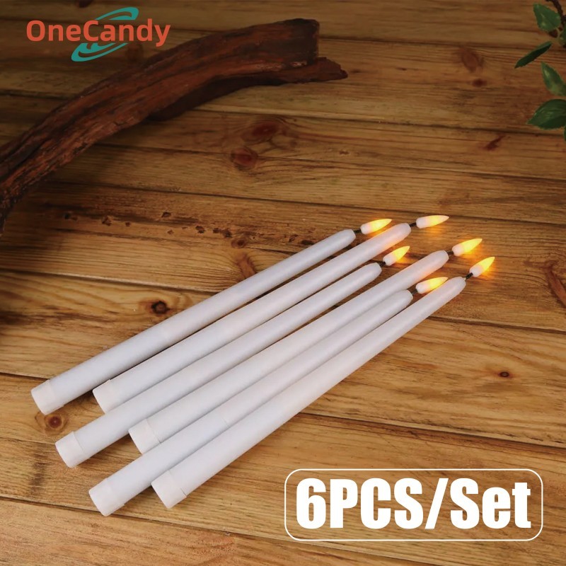 6PCS/Set Lilin LED Lilin Baterai Panjang Lampu Elektrik Lilin Lilin Lampu Dekorasi Rumah Lampu Lilin
