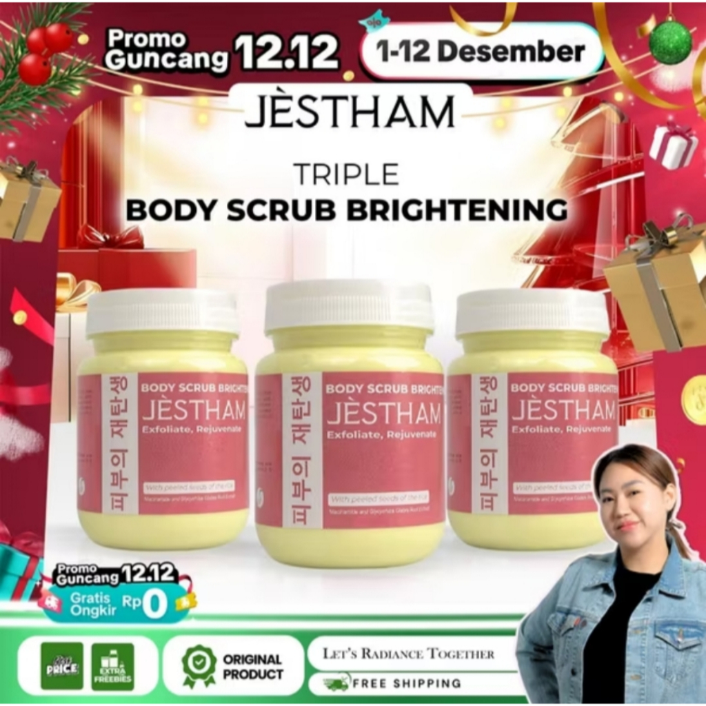 Jestham Paket Triple New Body Scrub Brightening jestham body scrub