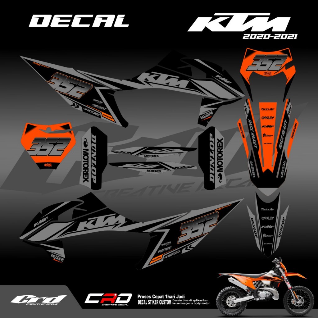 Decal Stiker Motor KTM 250-450 Tahun 2020-2022 Decal KTM 250 exc Jual Decal Ktm 2020 Up