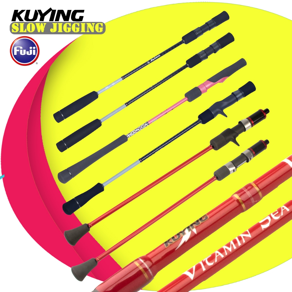 KUYING VITAMIN SEA Slow Jigging Fishing Lure Rod Joran Pancing Jig Karbon FUJI Guides Sea