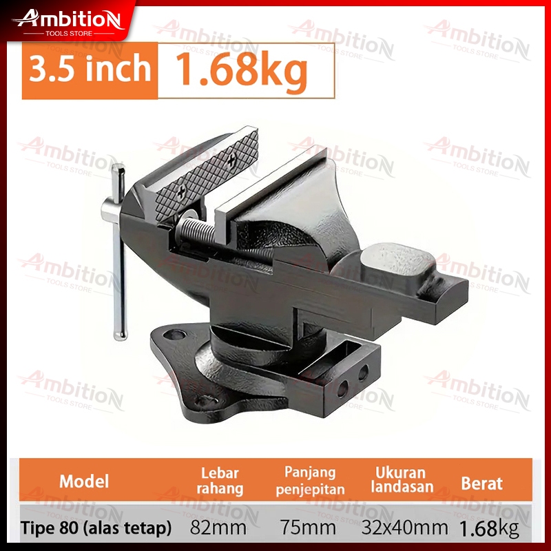 [Ready]360° Catok Meja Baja Swivel Vice Table Ragum Catok Meja Besi catok jepit Clamp Vise Bench