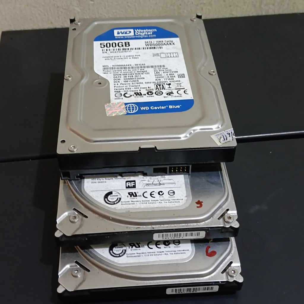 Hardisk Komputer SATA Seagate dan WD Blue 500GB BEKAS Normal