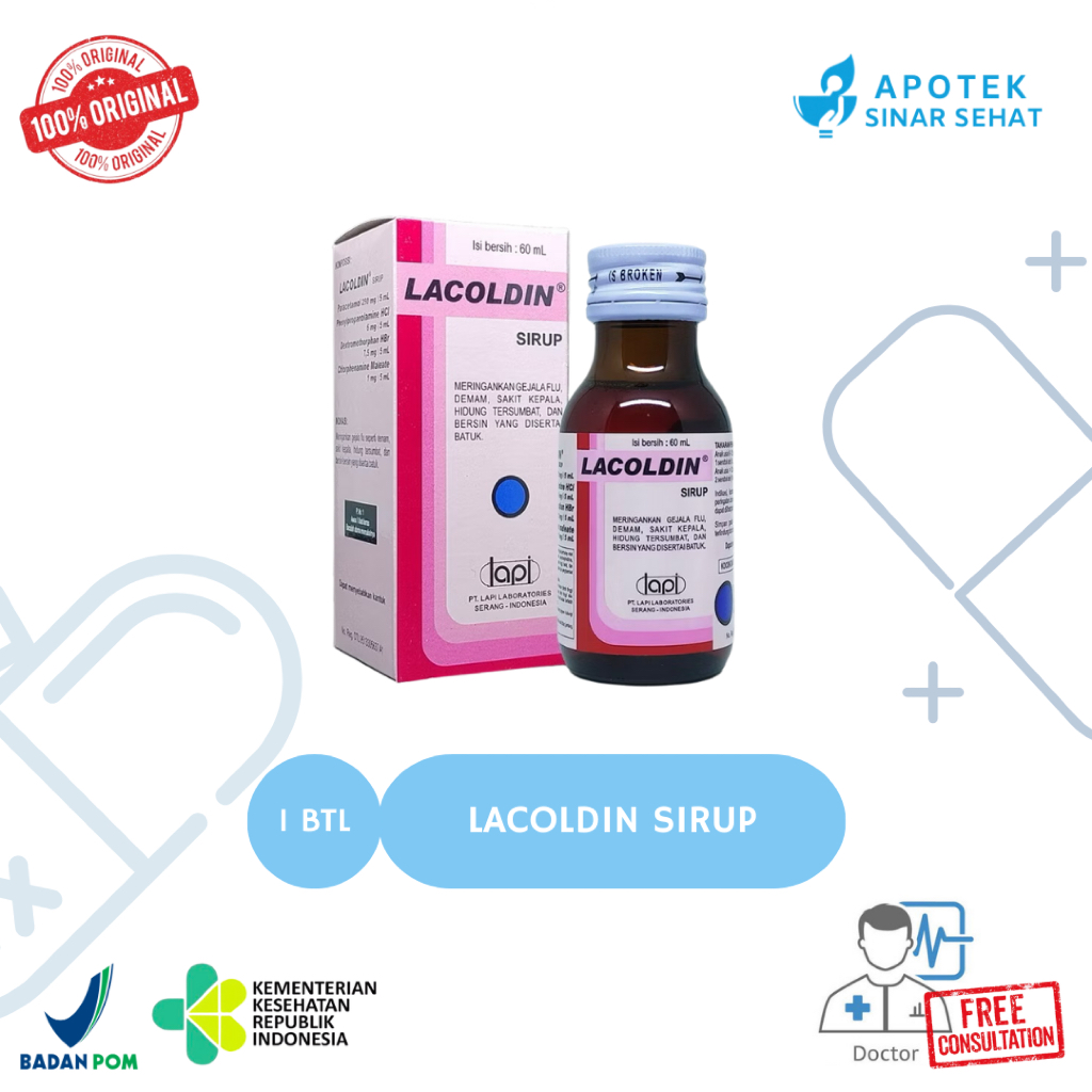 Lacoldin Sirup untuk meredakan gejala flu, batuk dan demam