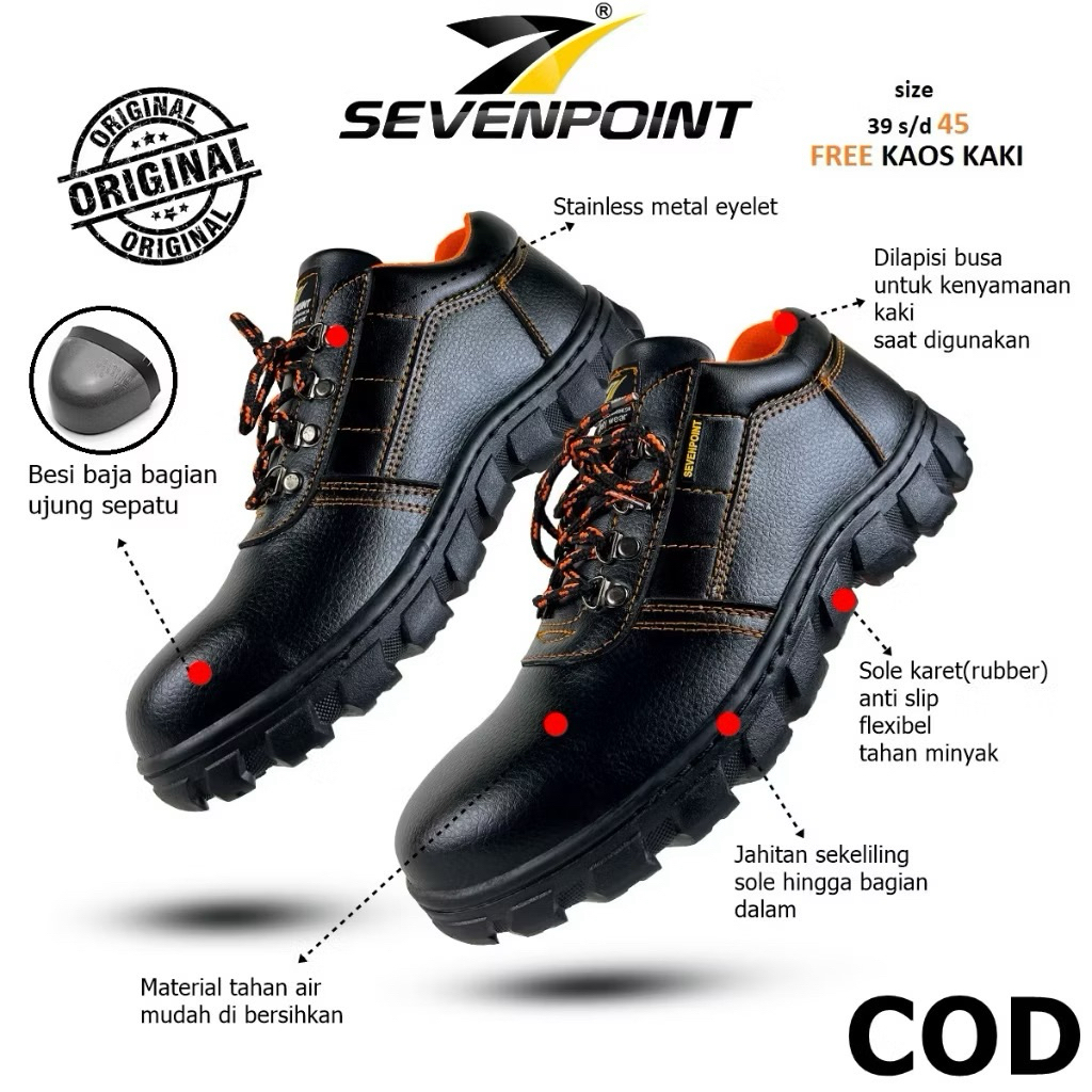 Shoes Safety SevenPoint SP11 Pria Original BNIB.