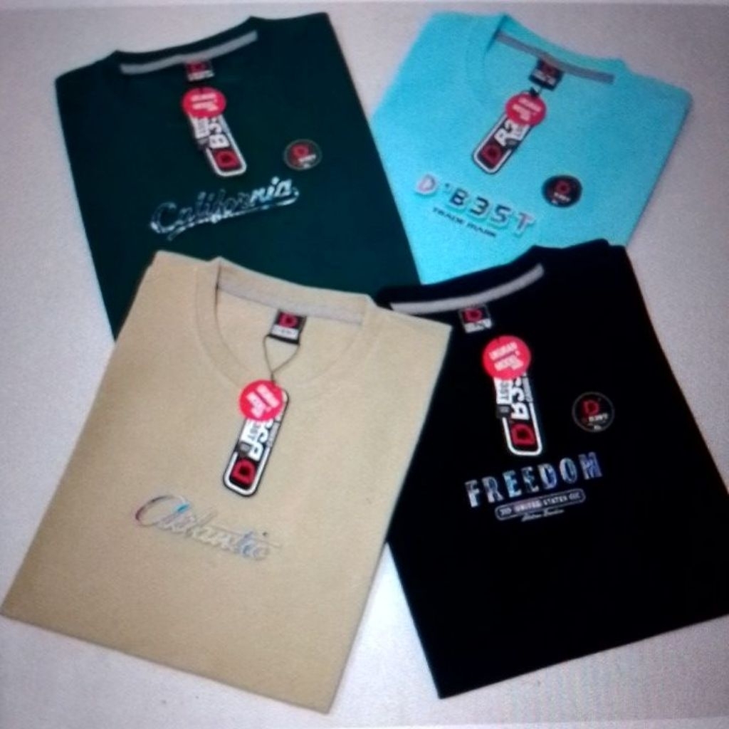 2pcs KAOS DISTRO PRIA WANITA Keren Kekinian Tulisan Simpel