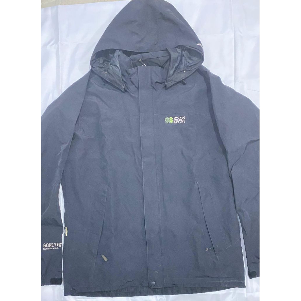 Jaket Outdoor Kolon Sport Goretex hitam lengkap Hoodie