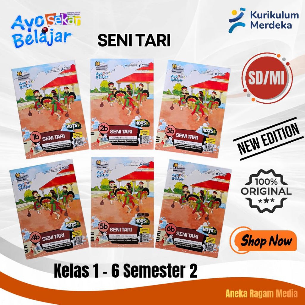Buku LKS Sekar Ayo Belajar Seni Tari Kelas 1,2,3,4,5,6 SD/MI Kurikulum Merdeka Semester2 Griya Pusta