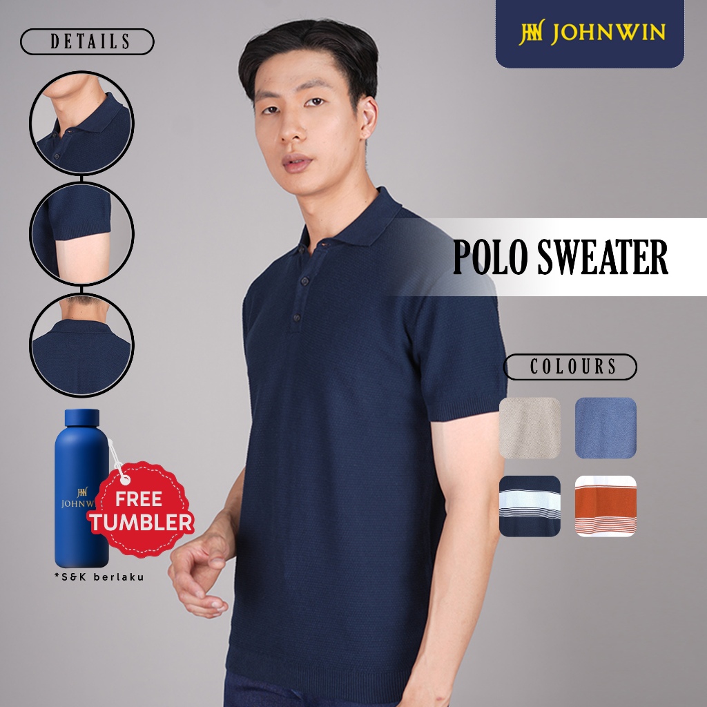 Johnwin - Polo Sweater - Polo Shirt - Kaos Polo - Polos - Navy - ASW.663.D050.001.C