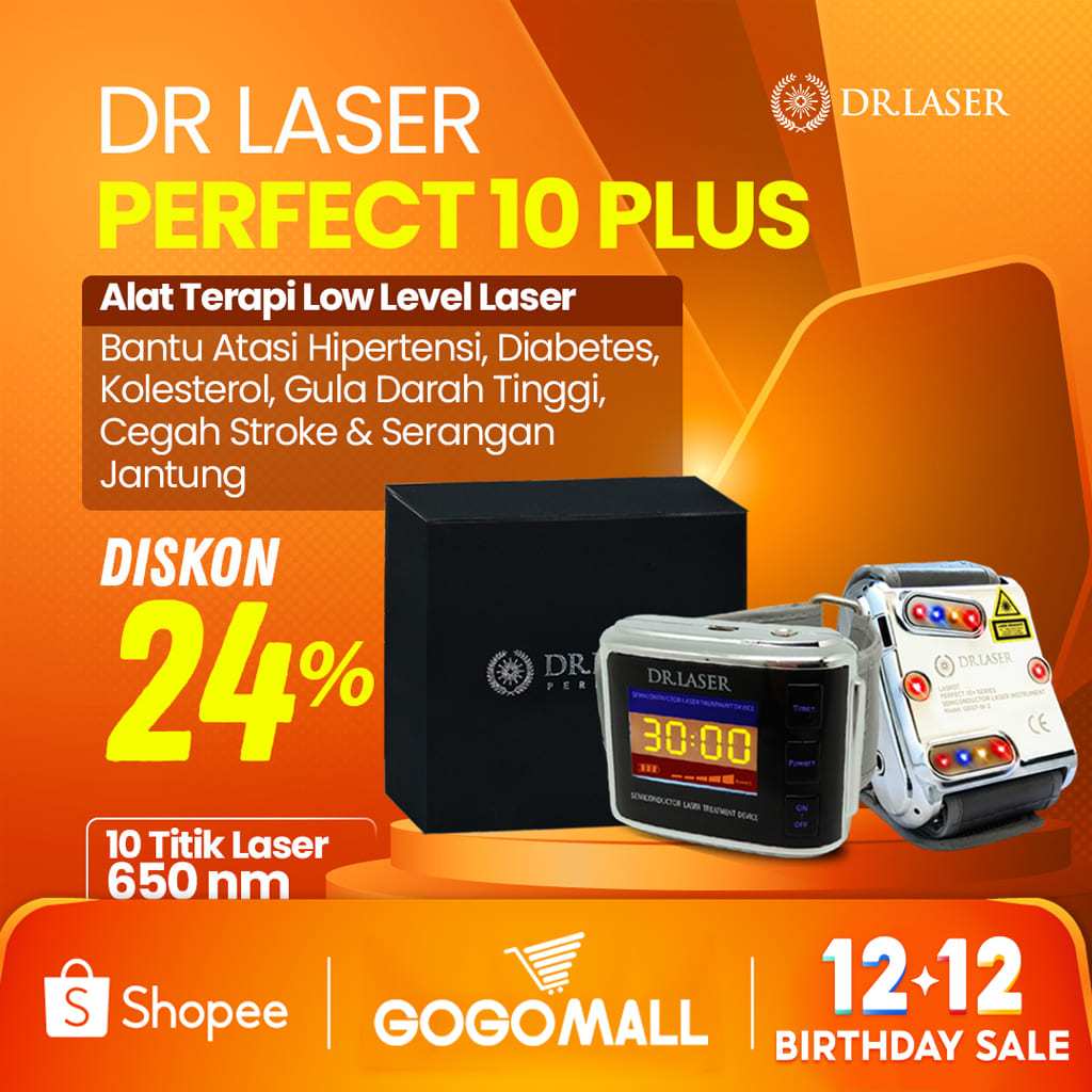 DR LASER PERFECT 10 PLUS OFFICIAL GOGOMALL - TERAPI MEMBANTU MENURUNKAN GULA DARAH