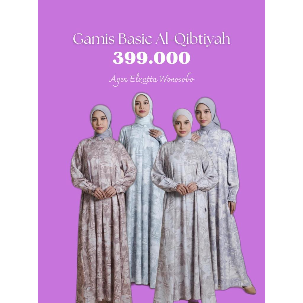 Elzatta Gamis Basic Al-Qibtiyah Gamis wanita motif adem Elzatta Original