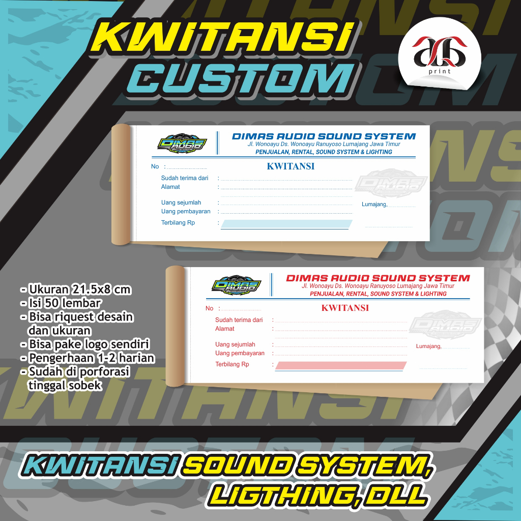 CETAK KWITANSI CUSTOM Kwitansi pembayaran kwitansi nama kwitansi intansi