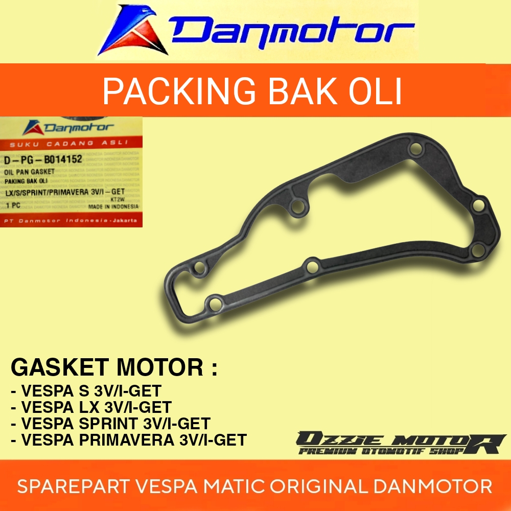 PAKING OLI MESIN PACKING BAK OLI MESIN VESPA LX S SPRINT PRIMAVERA 3V IGET DANMOTOR B014152