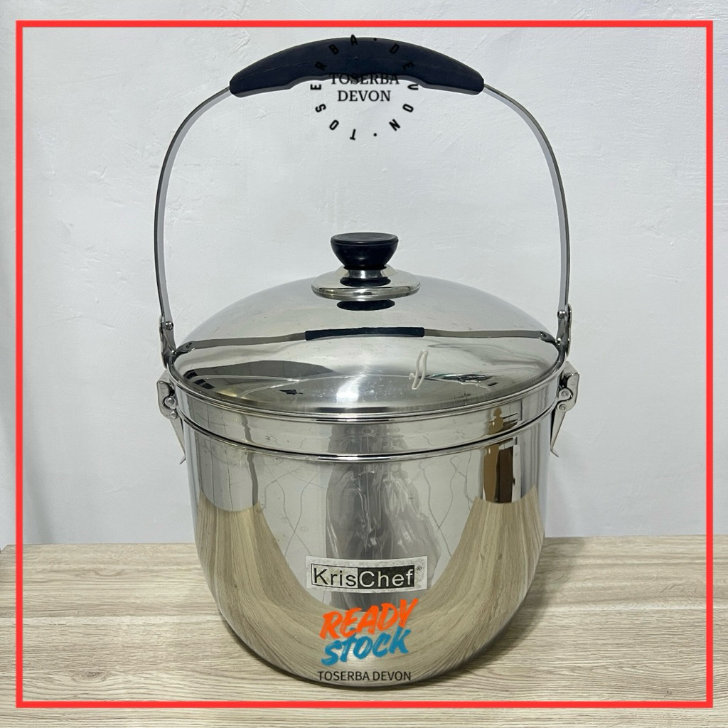 Panci Serbaguna Krischef Product Series 5.0 Kukus Steamer Set Stainless Steel Ukuran Diameter 25 cm 