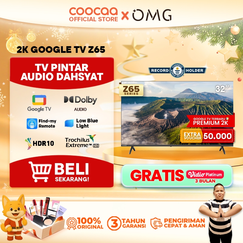 NEW COOCAA 32 inch Z65 -  GOOGLE TV - 2K LED-TV  - HDR 10 - Flicker Free - Low Blue Light - Eye Care