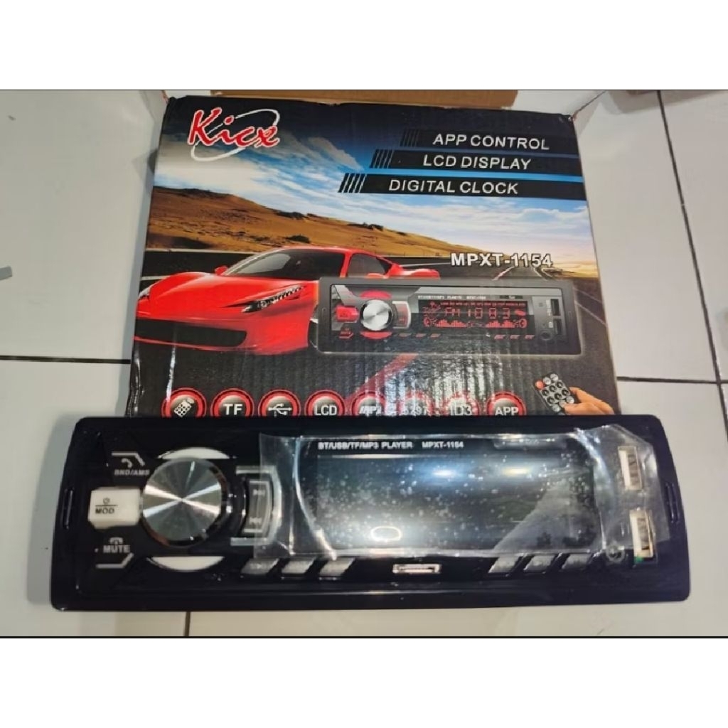 Single Din kicx mpxt 1155 BODY PANJANG MP3 Bluetooth 2 USB BT Head Unit Player Tape Radio Mobil High