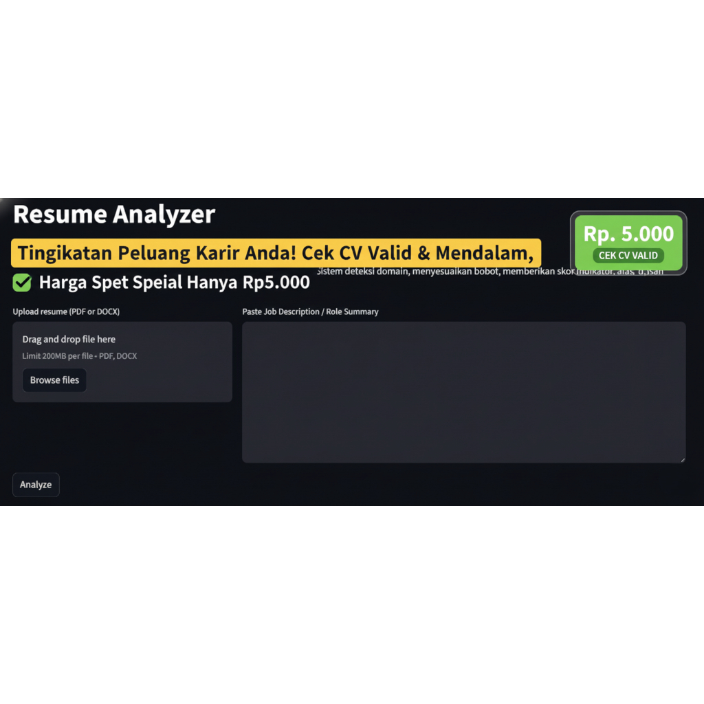 Resume Analyzer (Check CV atau Portofolio)