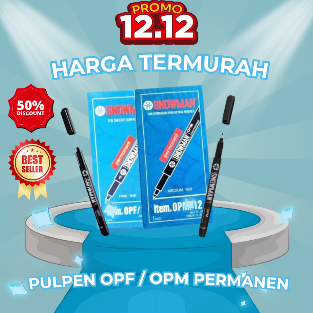 SNOWMAN - PULPEN OPF / OPM PERMANEN / SPIDOL  PERMANEN ANTI LUNTUR & TAHAN AIR