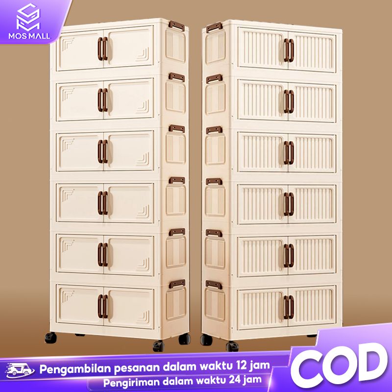 Kabinet Lemari Plastik Berkapasitas Besar/Tidak Perlu Instalasi Lemari Makanan Minimalis Modern/Rak 