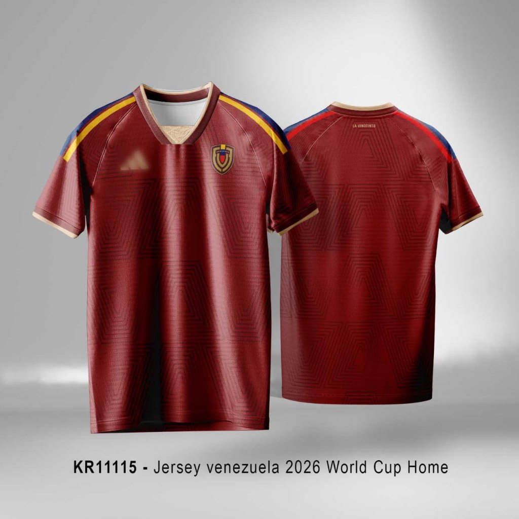 Kaos Jersey Sepakbola Venezuela Home Piala Dunia 2026 | Jersey Dryfit Unisex KR11115