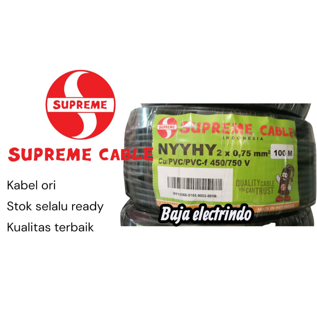 Kabel Serabut isi 2 NYYHY 2X0,75mm SUPREME @50m NYYHY 2x0.75 2x0,75 mm 2x0.75mm
