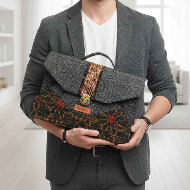 UWAISGEN Tas Laptop Pria Wanita Faiz Bag Tas Kerja Goni Endek Handmade