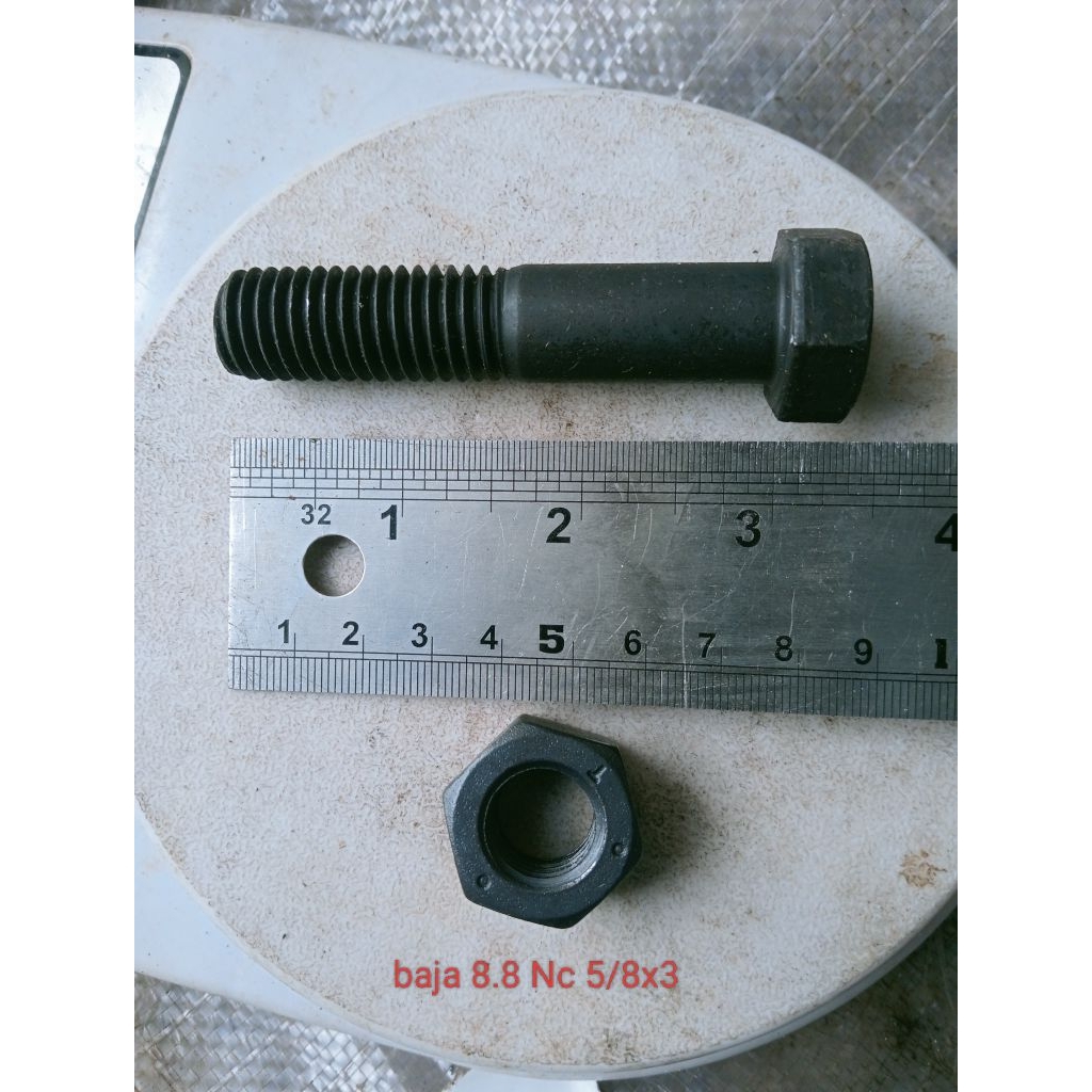 Baut mur/Mur baut baja 8.8 Nc 5/8x3