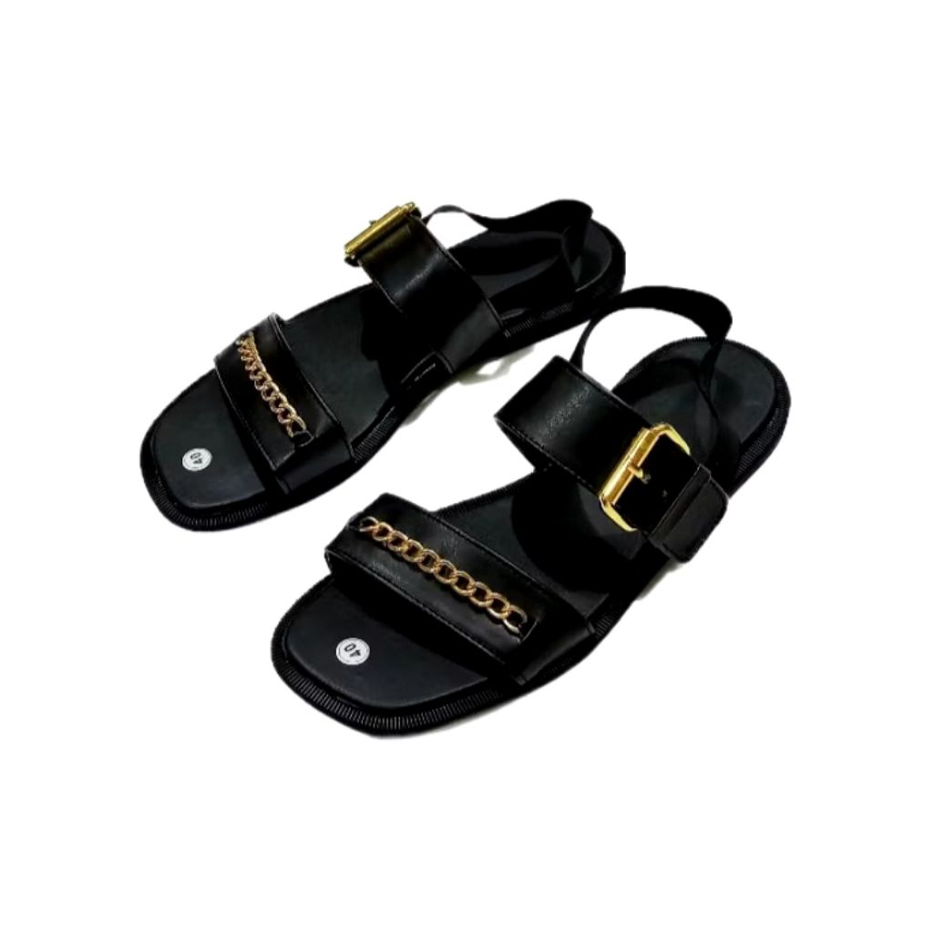 SANDAL FLAT BAN 2 GESFER RANTAI CANTIK