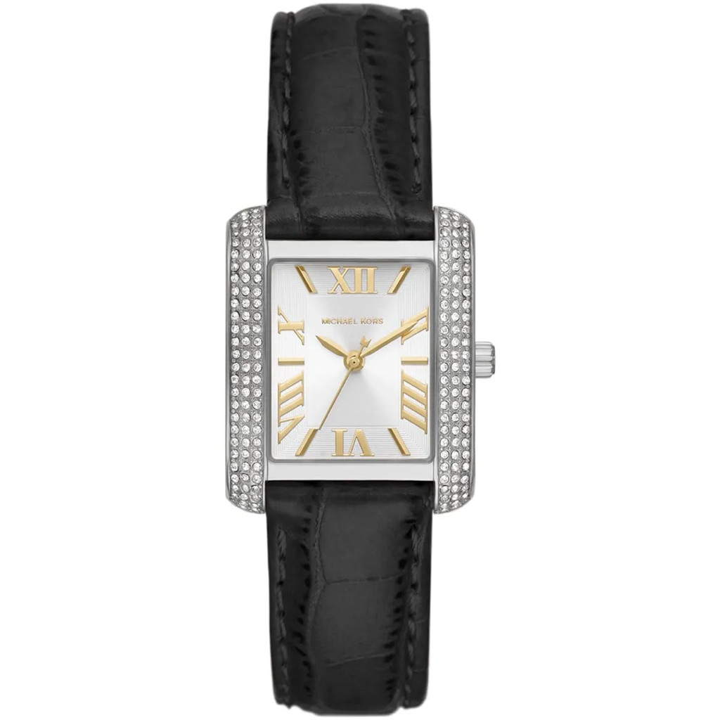 Jam Tangan Wanita MK4696 Emery Black Leather Strap