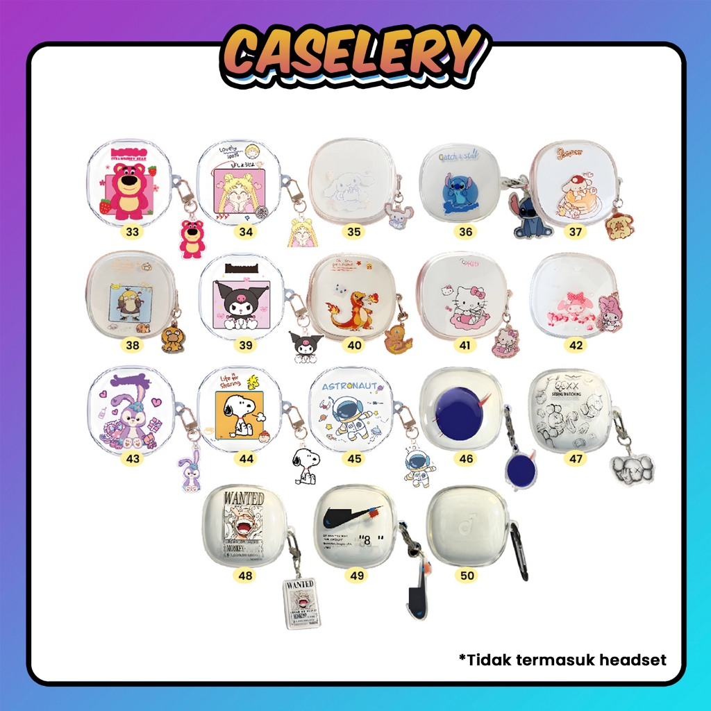 [KL] Case WM01 WM02 Baseus Encok Earphone Silikon Karakter Kartun Bening Transparant Gambar Cute