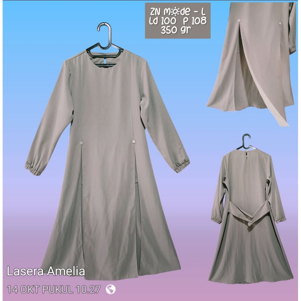 ZN mode tunik abu size L