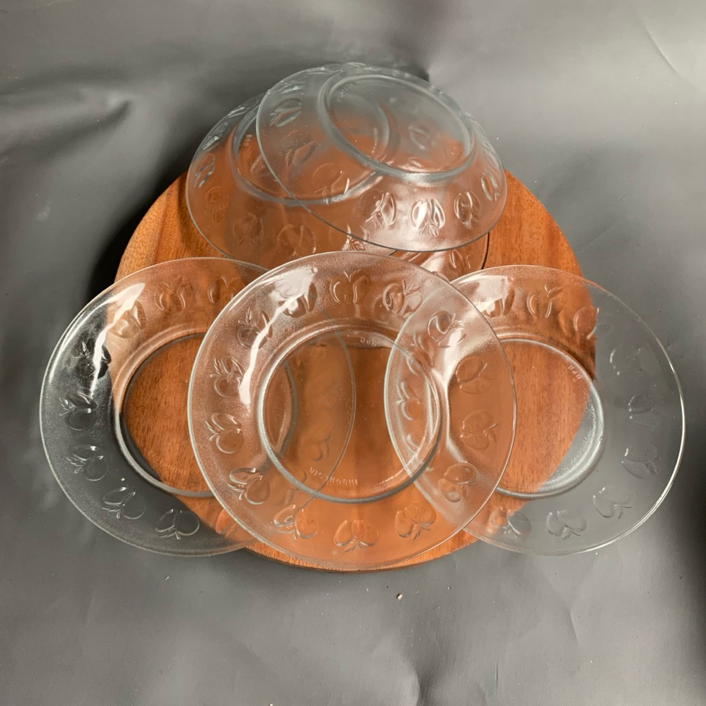 [6 pcs ]Lepek Apel Kaca - Lepek Gelas - Tatakan Gelas