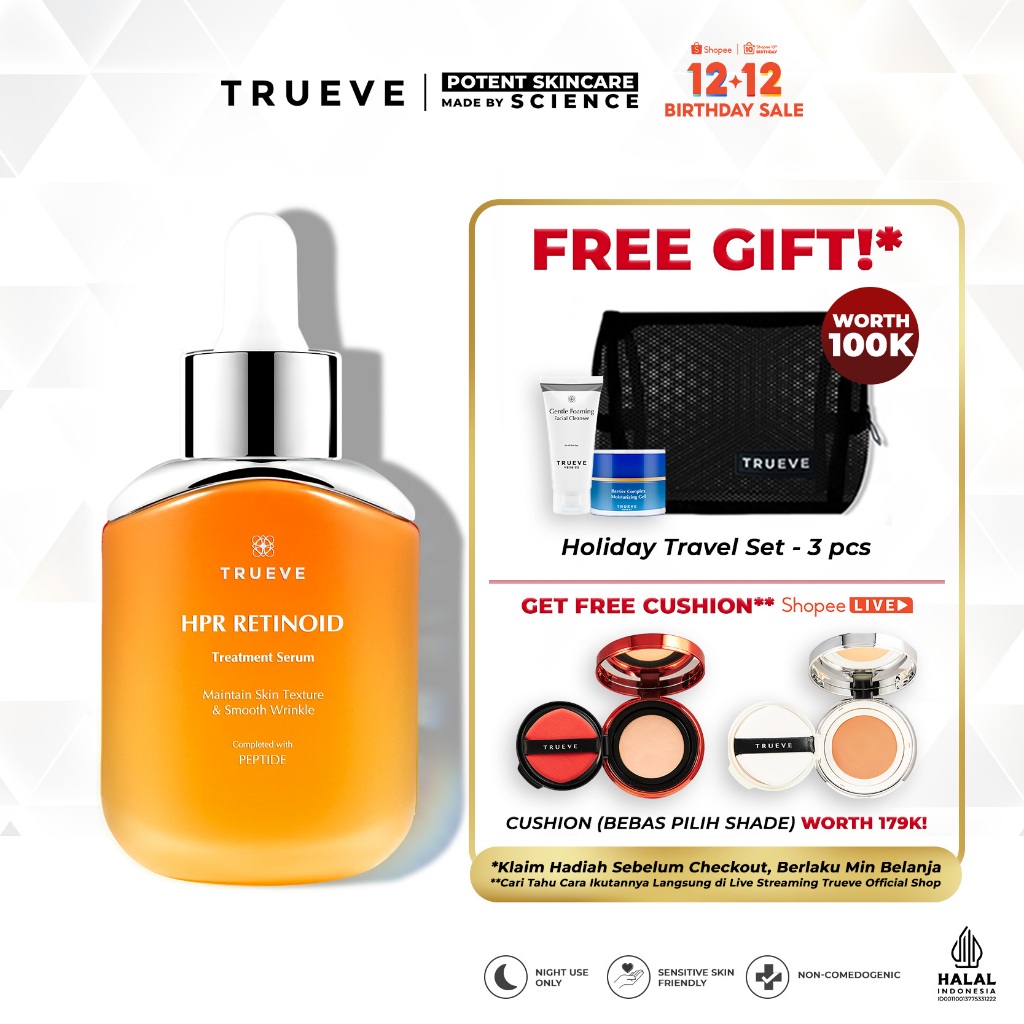 [NEW] TRUEVE HPR Retinoid Serum 15ml - Mencerahkan Memperbaiki Tekstur Kulit, Menyamarkan Garis Halu