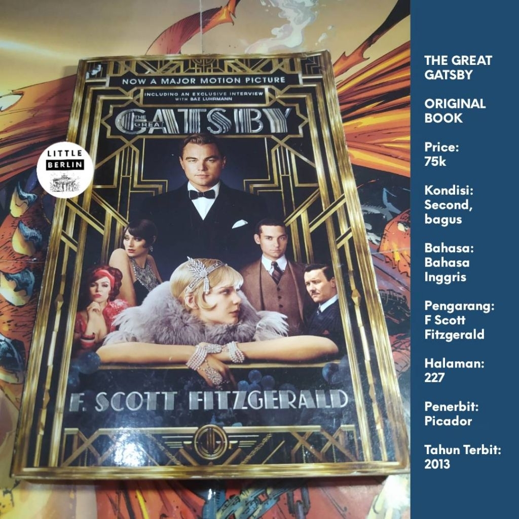 ORIGINAL Novel THE GREAT GATSBY F Scott Fitzgerald Preloved Bahasa Inggris Cover Leonardo DiCaprio N