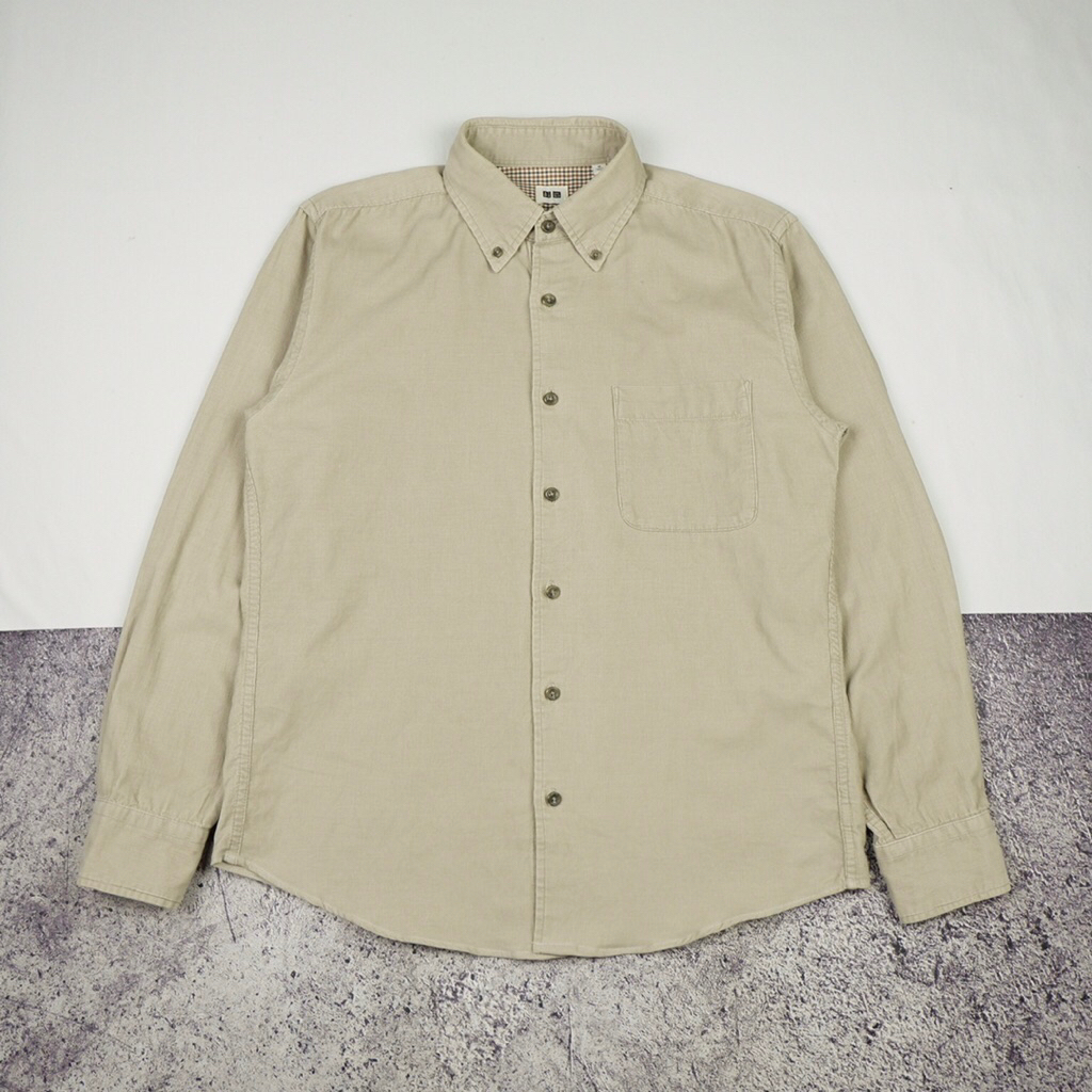 Uniqlo Beige Corduroy Button Down Shirt
