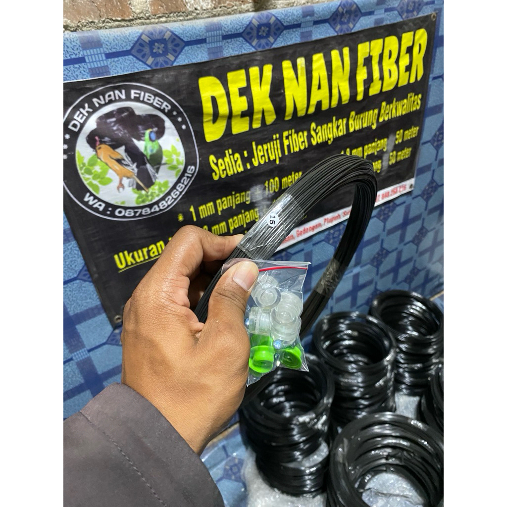 ruji fiber 1,5 mm + kaki karet sangkar