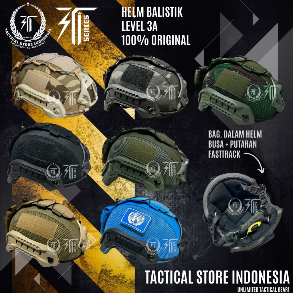 TSI SERIES ® 100% ORIGINAL HELM BALISTIK + PUTARAN FAST TRACK - Helm Tactical Anti Peluru / Balistic