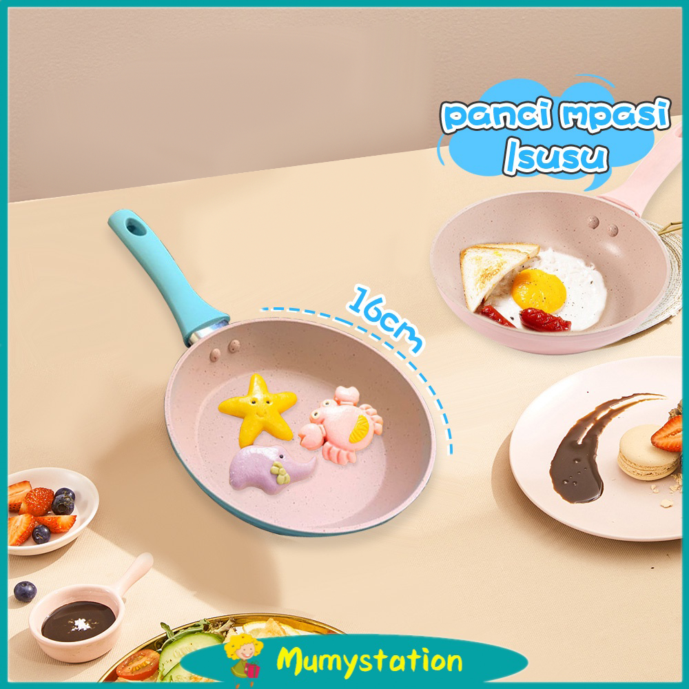 Wajan Kecil Anti Lengket 16cm Mumystation untuk Penggorengan Mini, Cocok untuk Kompor Gas dan Listri
