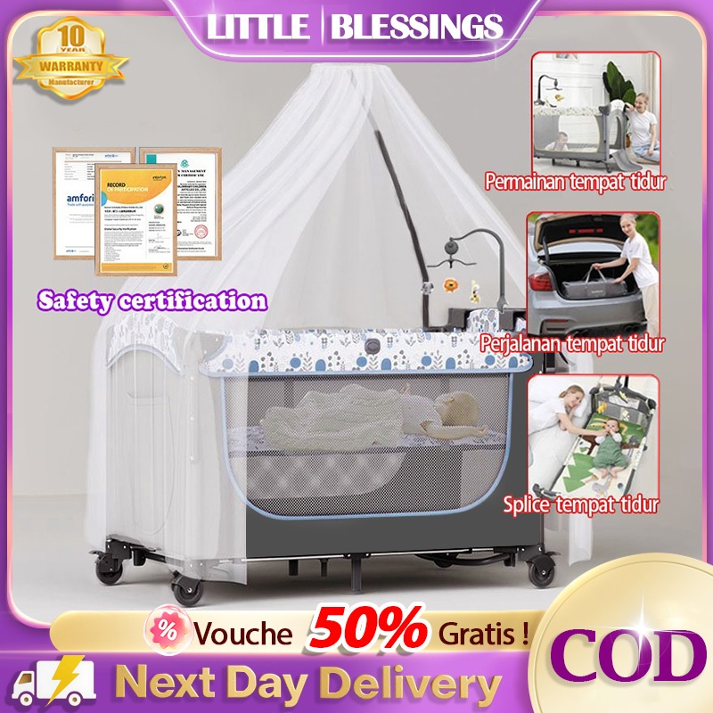 Lipat cepat Box Bayi Tempat Tidur Bayi ranjang bayi baby box Bisa dilipat Baby Bed 6in1Gratis Music