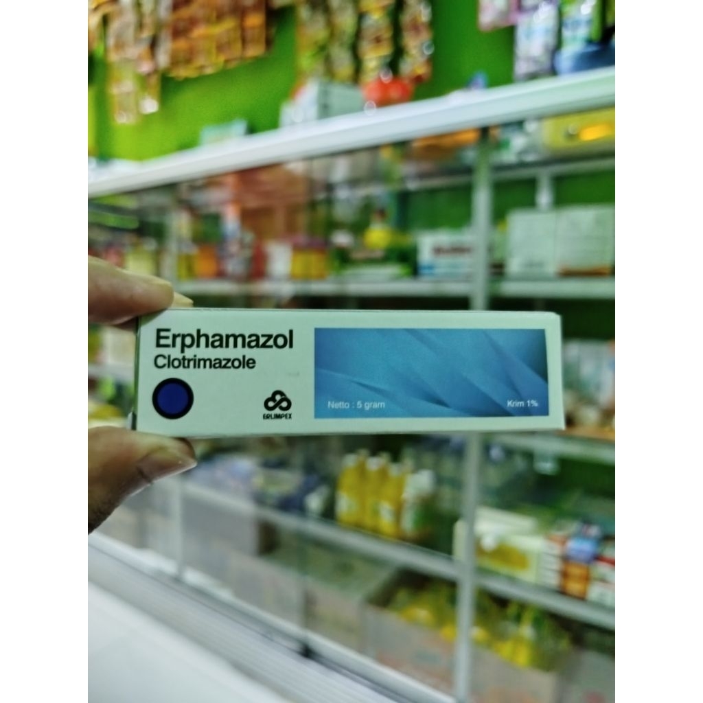 Erphamazol Cream 5g ( Salep gatal jamur, panu, kadas, dan lipatan kulit.)