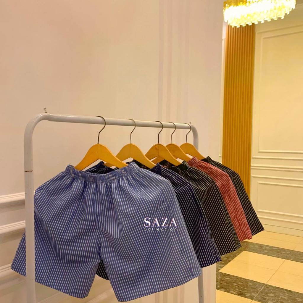 (CV) Celana Boxer BASIC Pria Wanita Salur Celana Pendek Pria Wanita Kolor Boxer Motif Garis Garis